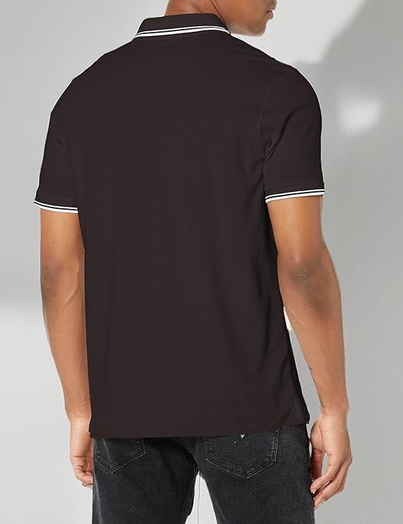 KARL LAGERFELD PARIS Men's Slim-Fit Karl Patch Tipped Polo Shirt  Black Size M