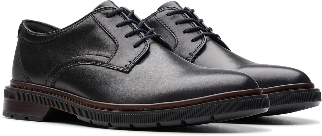 Clarks Men's Burchill Derby Lace Up Dress Shoes  Black Size 12