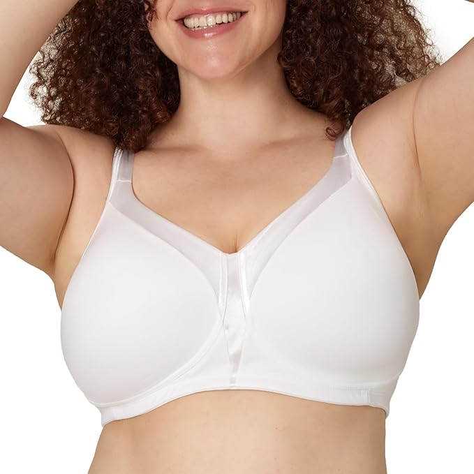 Playtex 18 Hour Silky Smoothing Wireless Full-Coverage T-Shirt Bra  White Size 38DD
