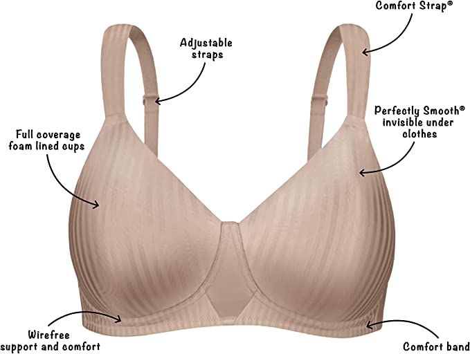 Playtex Women's Secrets Perfectly Smooth Wire-Free Bra  Color Nude Size 36C