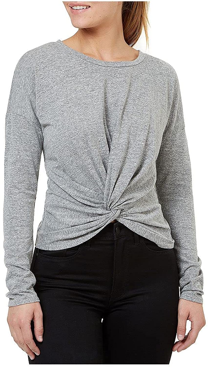 Numero Women's Twist-Front Top  Color Gray Mix Size XS