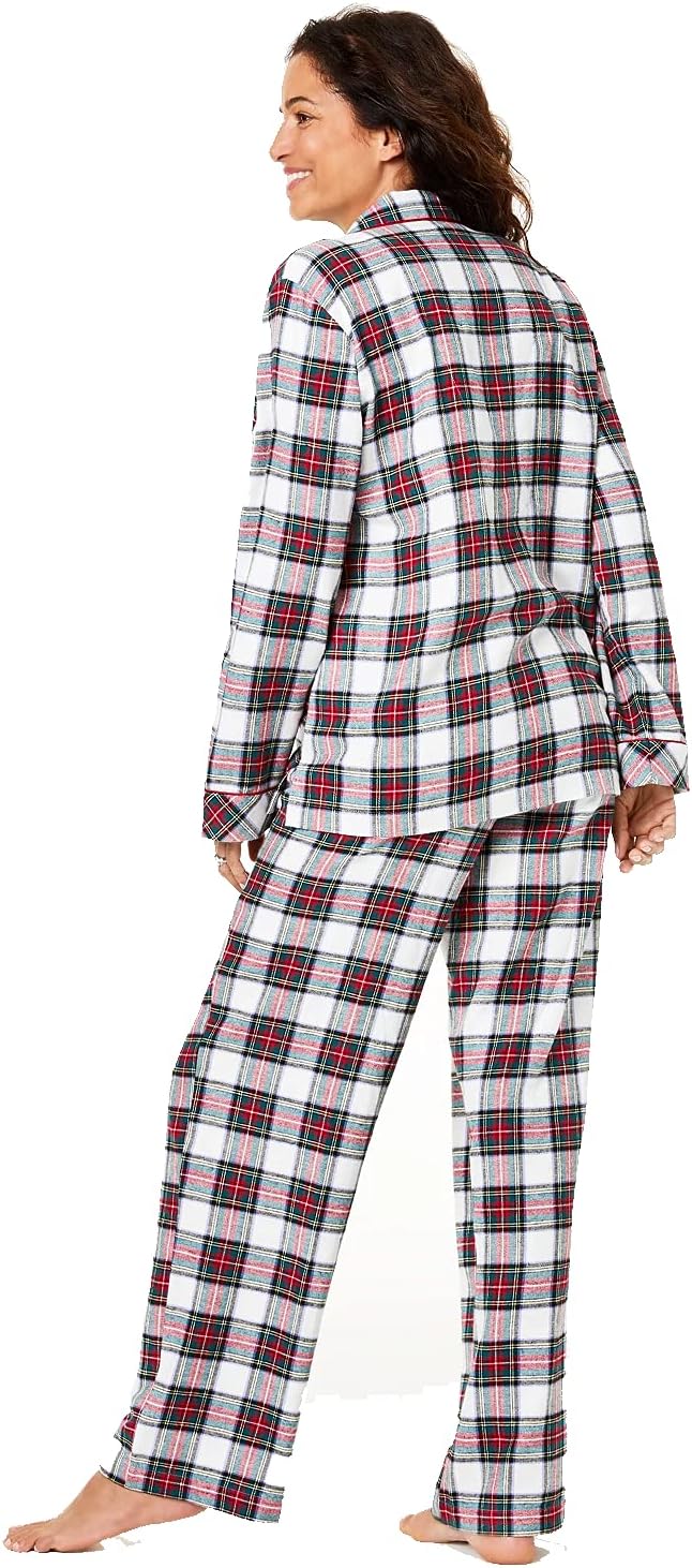 Family Pajamas Women's Cotton Knit Plaid Pajamas Set  Color Stewart Plaid Size 2XL