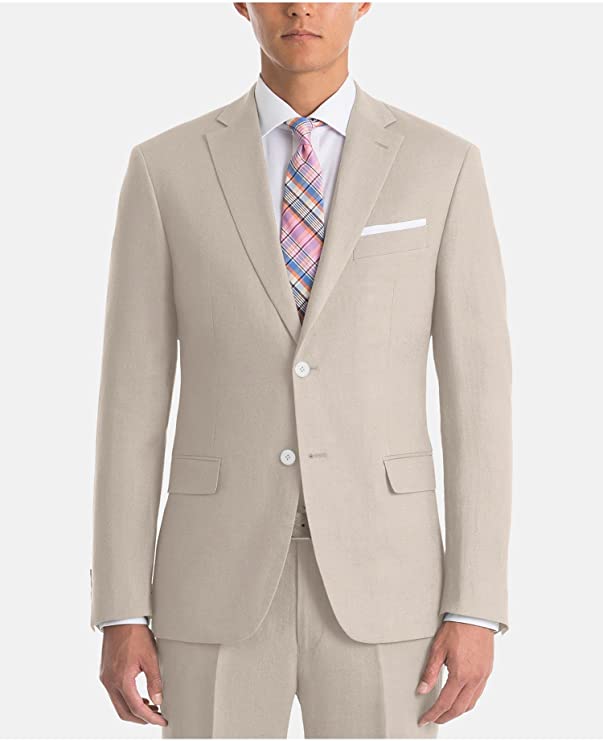 LAUREN RALPH LAUREN Men's Linen Single Breasted Ultraflex Blazer Beige Size 41R