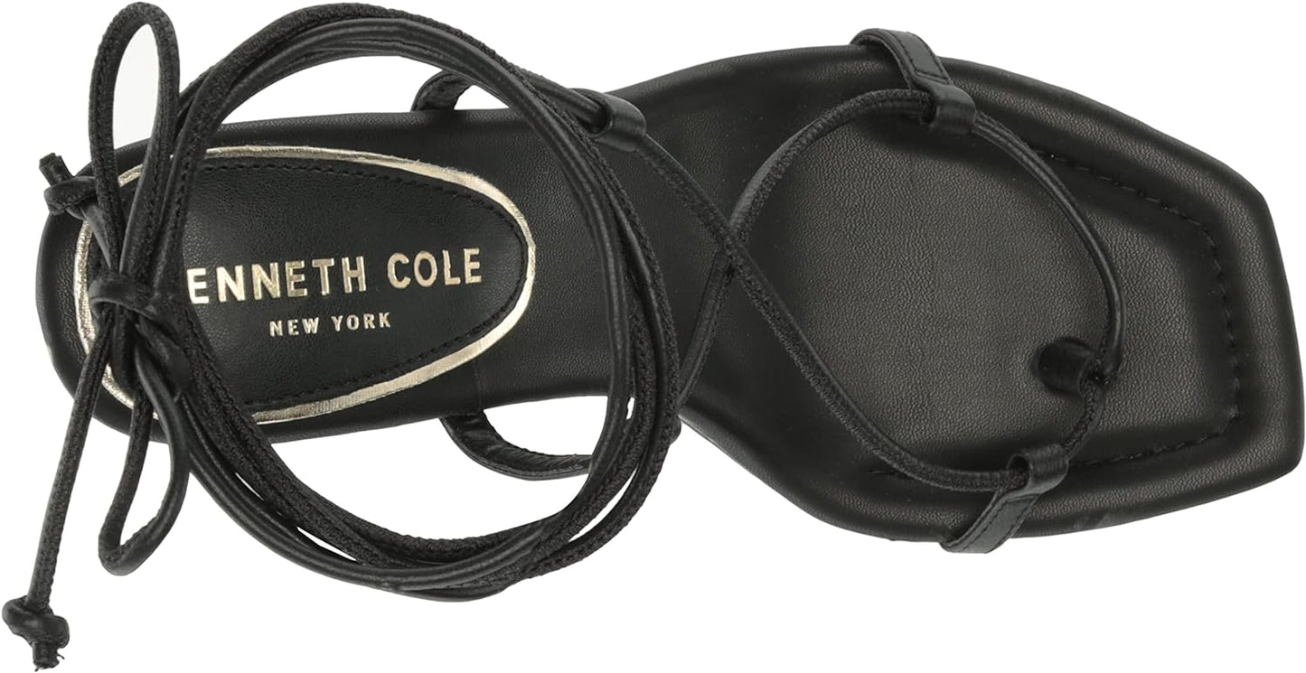 Kenneth Cole New York Women's Belinda Wedge Sandals  Color Black Leather Size 6M