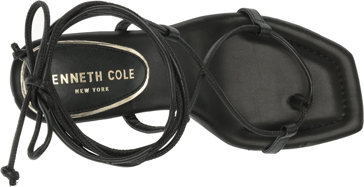 Kenneth Cole New York Women's Belinda Wedge Sandals  Color Black Leather Size 6M