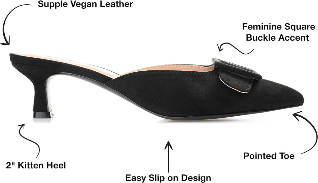 Journee Collection Women's Via Pointed Toe Pumps  Color Black Size 11M