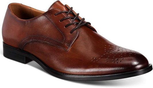 Alfani Men's Leather Darwin Lace-Up Oxfords  Tan Size 10.5