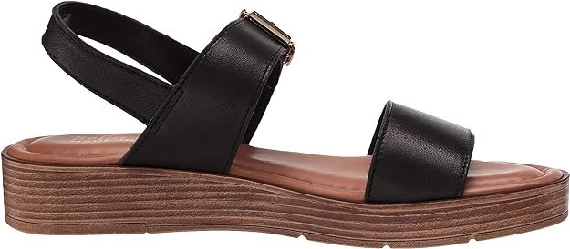 Bella Vita Women's Wedge Sandal  Color Black Leather Size 7.5M