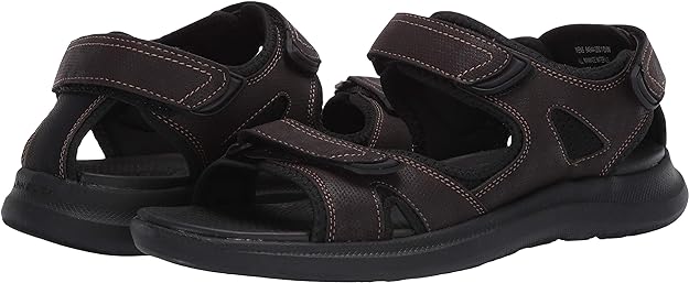 Nunn Bush Men's Rio Vista Three Strap River Sandals  Brown Size 11