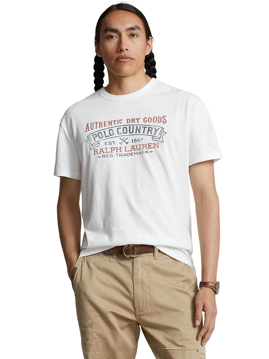 Polo Ralph Lauren Men's Classic-Fit Logo Country Graphic T-Shirt   White Size 2XL