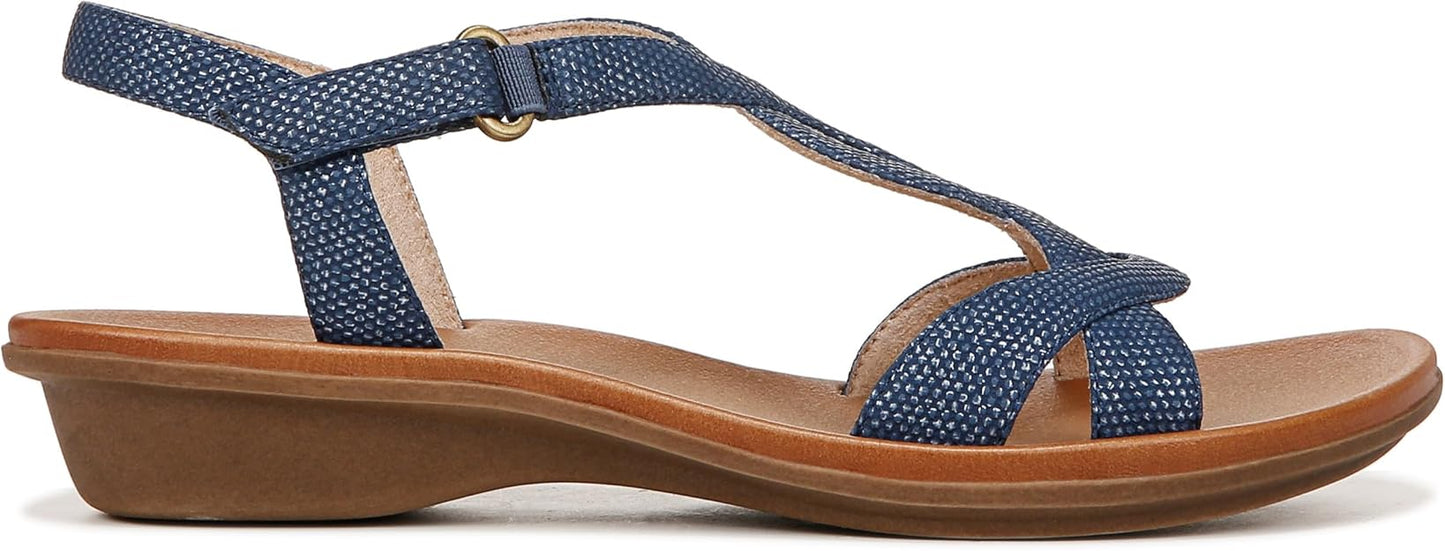 Soul Naturalizer Solo Strappy Sandals  Blue Texture Fabric Size 6.5