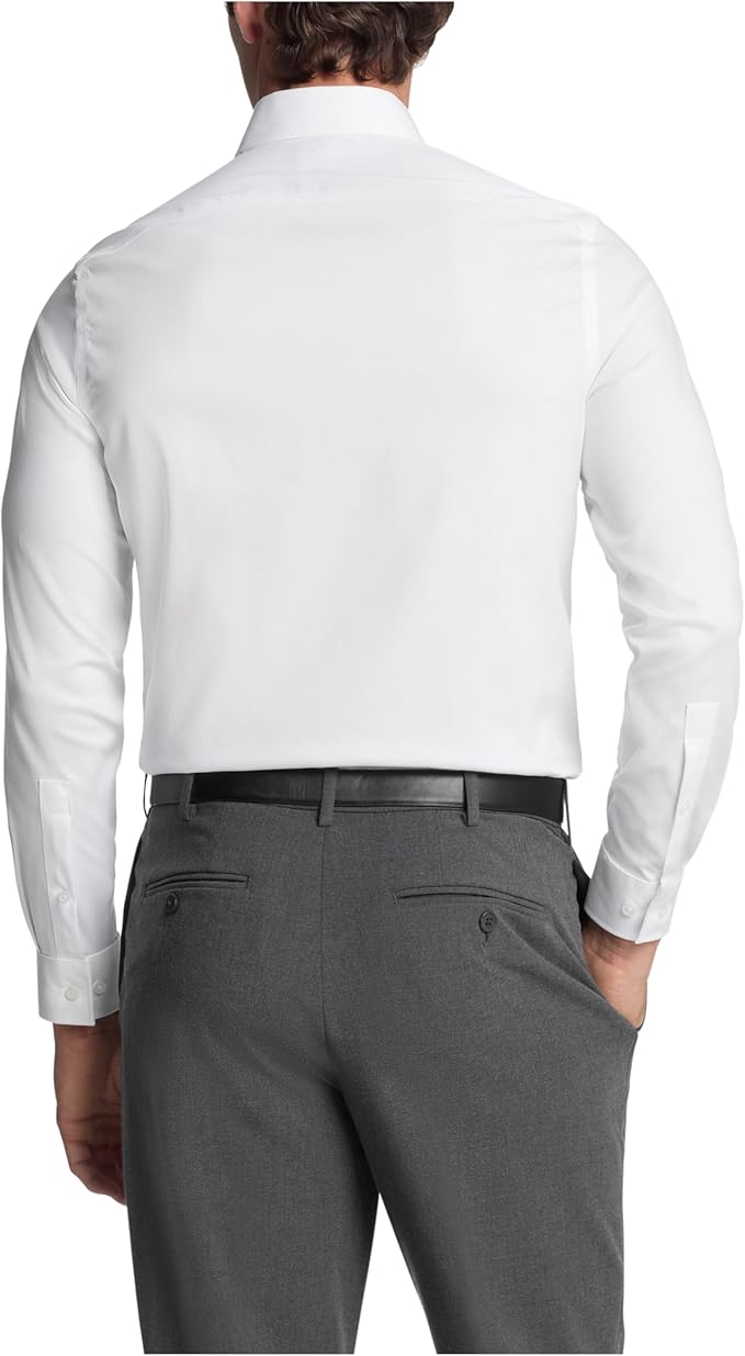 Michael Kors Men's Comfort Stretch Slim Fit Dress Shirt  White 17 32/33