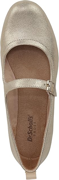 Dr. Scholl's Women's Timeless Mary Jane Flat  Gold Smooth Size 7