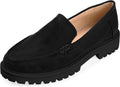Journee Collection Women's Erika Loafer Almond Toe Slip-On Flats  Color Black Size 9W