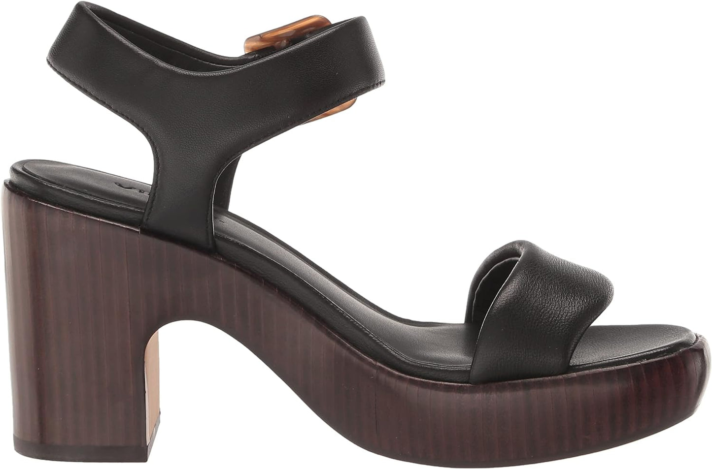 Vince Women's Noelle Mid Heeled Sandals  Color Black Leather Size 6M