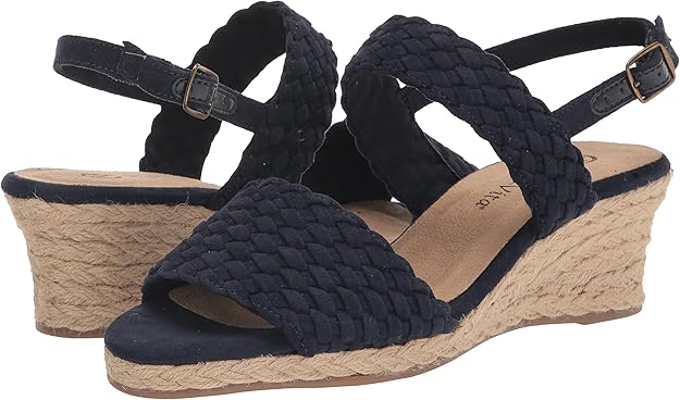 Bella Vita Women's Mariella Espadrille Sandal  Navy Suede Size 7