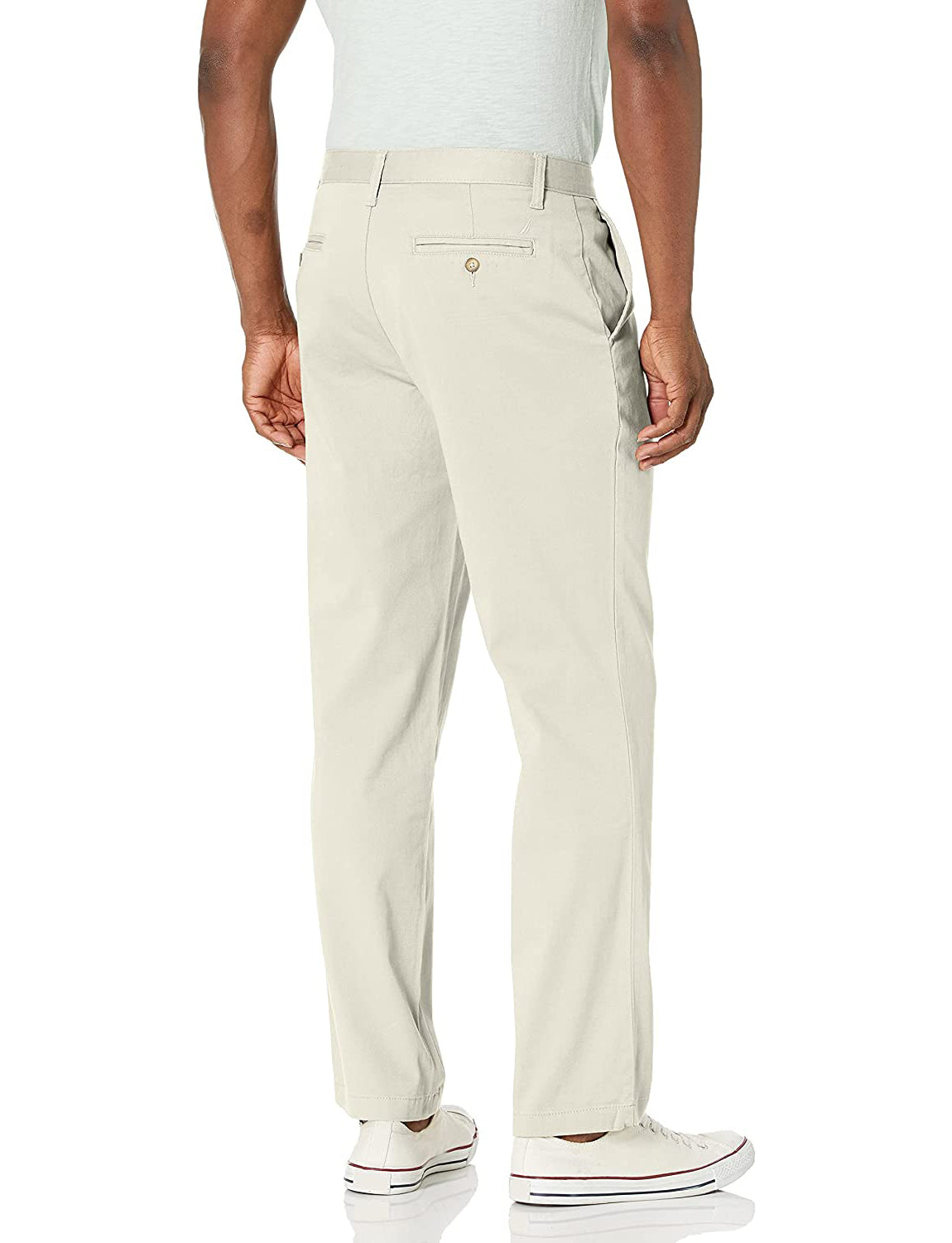 Nautica Men's Classic Fit Stretch Solid Chino Pants  Color Nautica Stone W33xL30