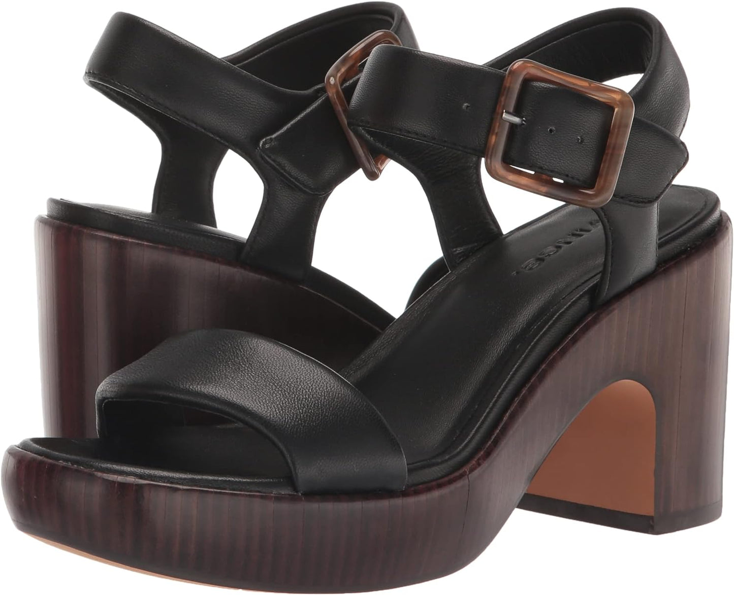 Vince Women's Noelle Mid Heeled Sandals  Color Black Leather Size 6M