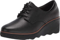 Clarks Women's Mazy Hyannis Oxford  Color Black Leather Size 6.5M