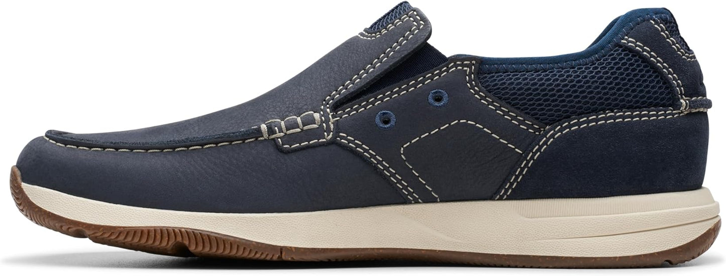 Clarks Men's Collection Sailview Step Boat Shoe  Navy Nubuck Size 11.5W