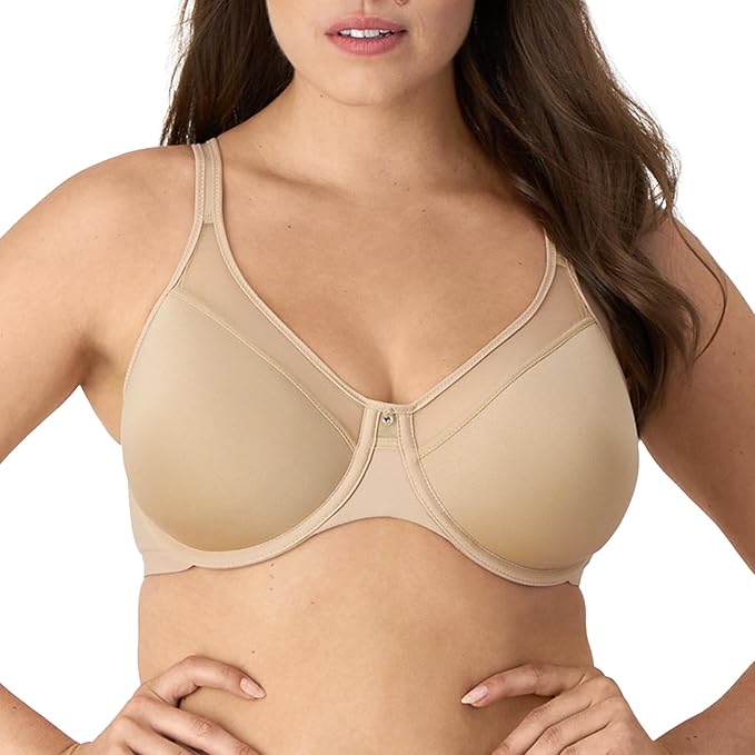 Bali One Smooth Ultra Light Illusion Neckline Underwire Bra  Nude Size 40B