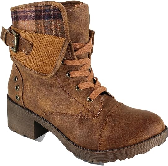 Rock and Candy by Zigi Women's Sonni Lace Up Combat Boots  Tan Size 9