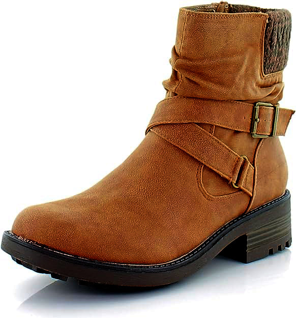 LifeStride Women's Katie Booties  Color Cognac Brown Faux Leather Size 8.5M