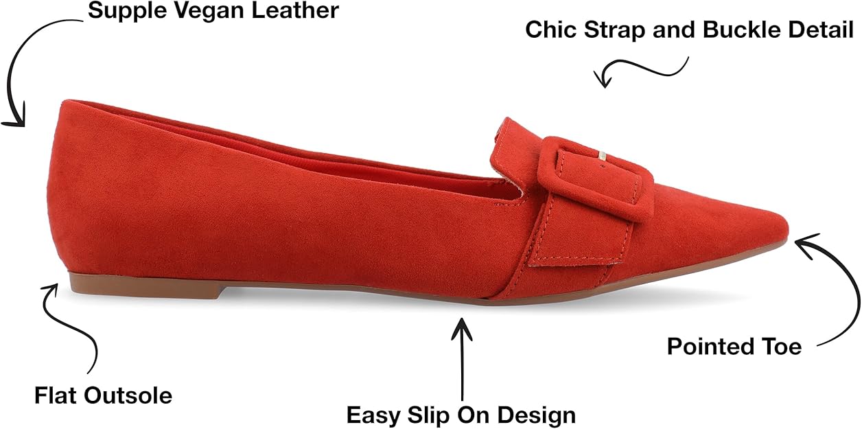 Journee Collection Women's Audrey Dress Loafer Flat  Rust Size 7.5