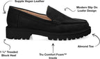 Journee Collection Women's Erika Loafer Almond Toe Slip-On Flats  Color Black Size 9W