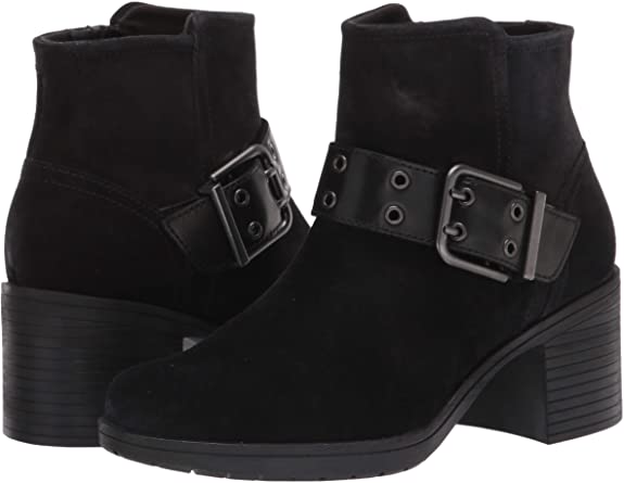 Clarks Women's Hollis Star Ankle Boot  Color Black Suede Size 5M