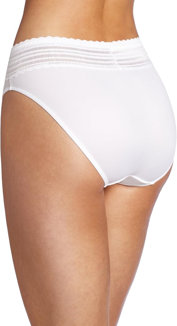 Warners No Pinching No Problems Microfiber Hi-Cut Panty  White Size M