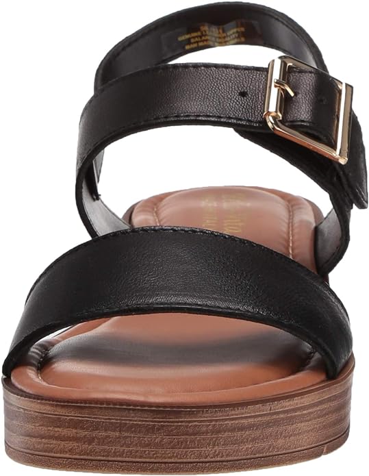 Bella Vita Women's Wedge Sandal  Color Black Leather Size 7.5M