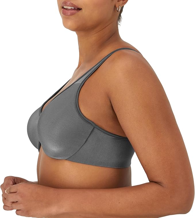 Lilyette by Bali Plunge Into Comfort Keyhole Minimizer Bra  Color Silver Lining Size 36D