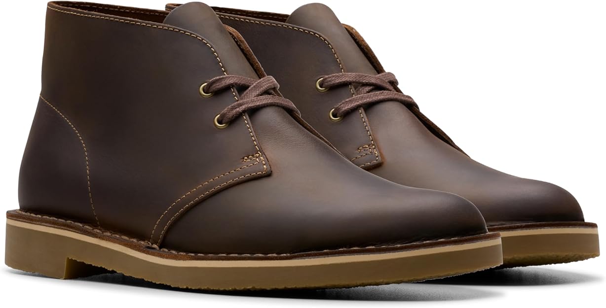 Clarks Men's Shepton Lace-Up Chukka Boots  Beeswax Leather Size 11
