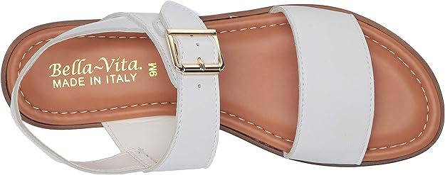 Bella Vita Women's Tay-Italy Sandals  Color White Leather Size 8.5W