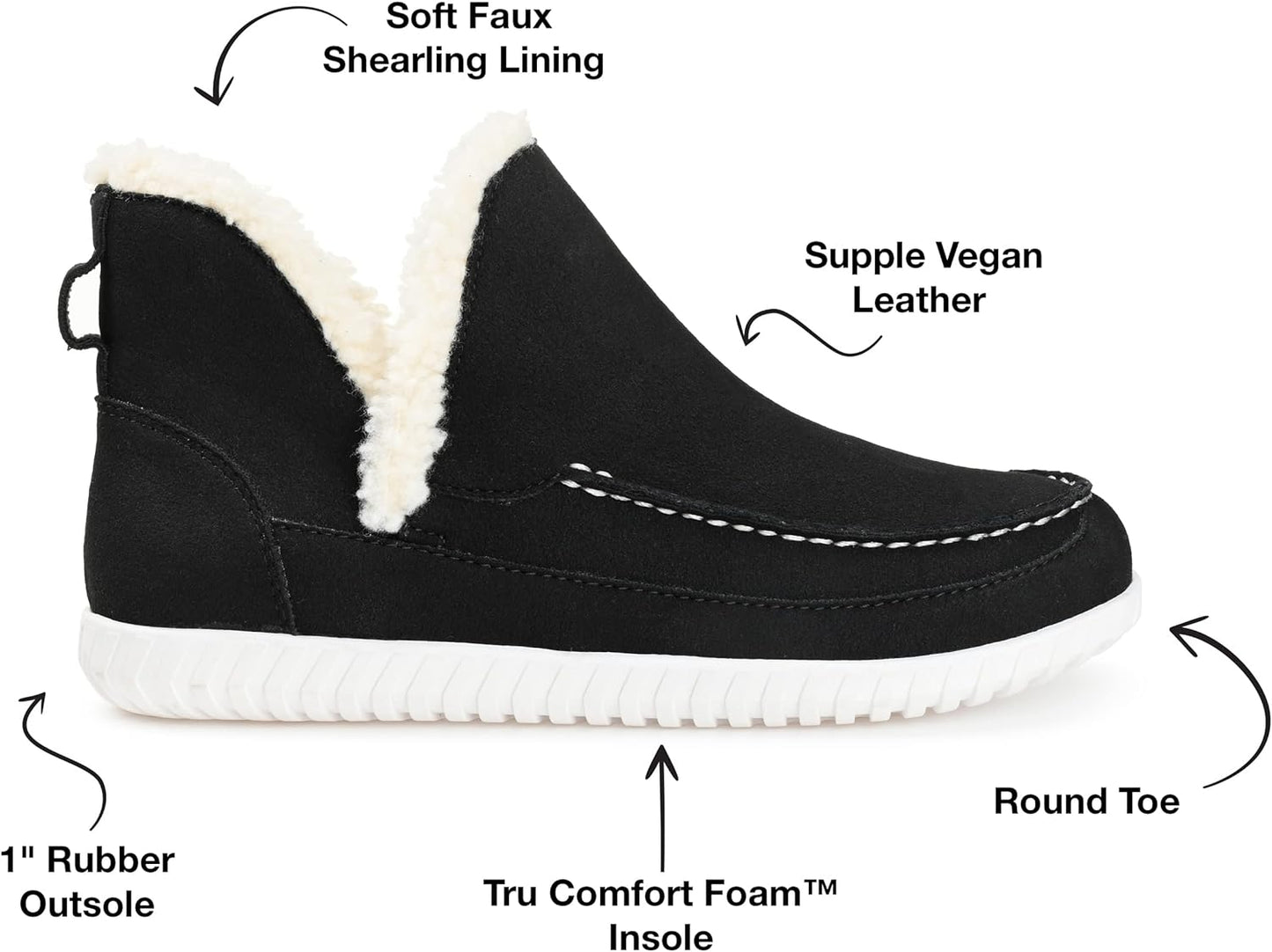 Journee Collection Women's Capreece Slip On Moccasin Slippers  Color Black Size 7M