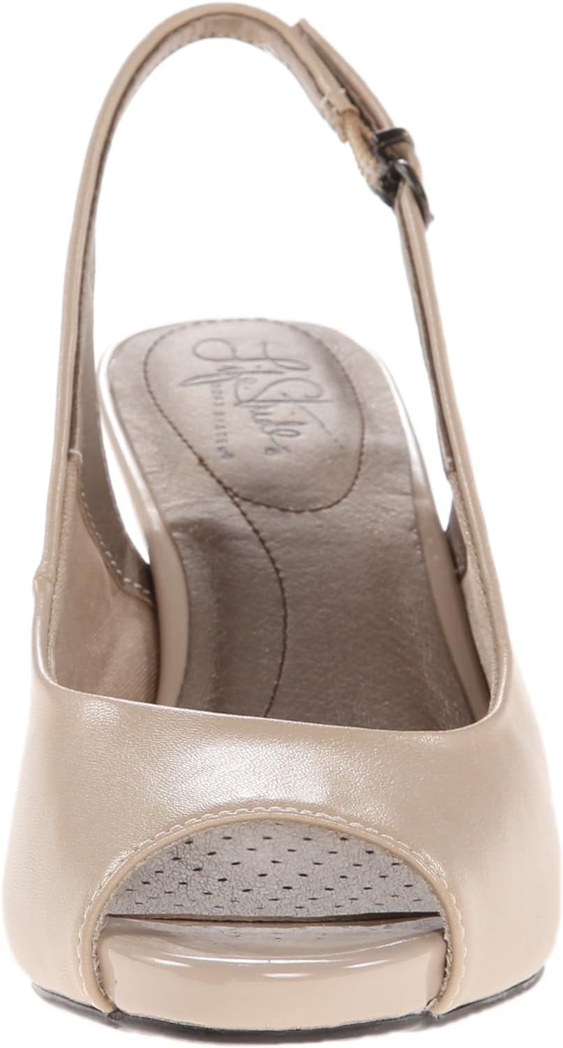 LifeStride Women's Teller Slingbacks Tender Dress Sandals  Color Taupe Vegan Leather Size 8.5M