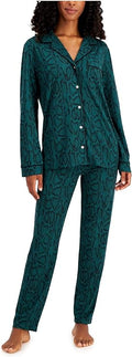 Alfani Women's Printed Pajamas Set  Color Green Snake Size L