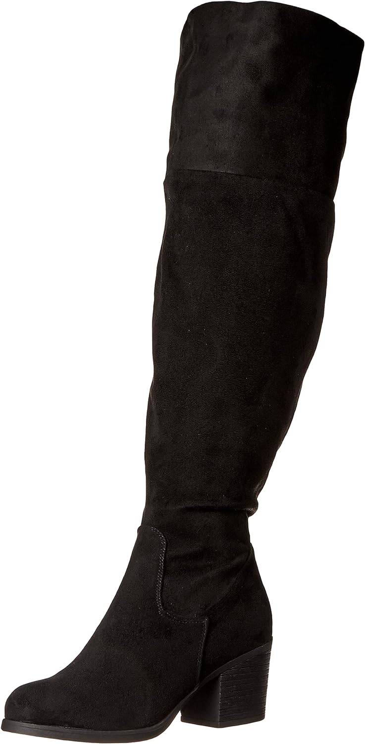 Journee Collection Women's Sana Knee Wide Calf High Boots Black Size 11