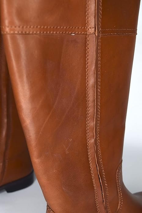 Lauren Ralph Lauren  Women's Berdie Leather Wide Calf Riding Boots  Tan Leather Size 7B/M