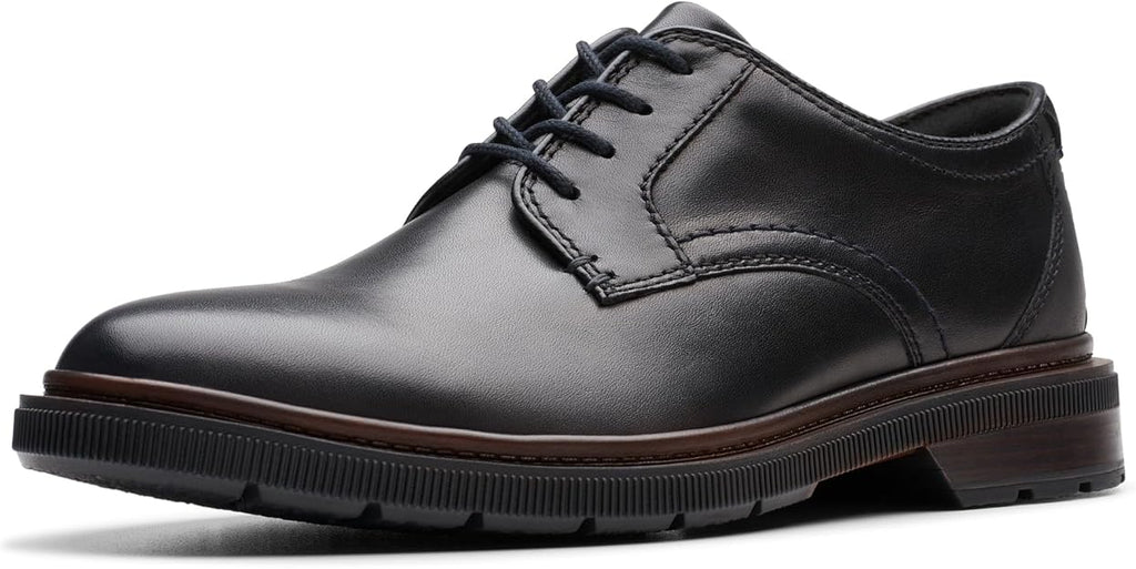 Clarks Men's Burchill Derby Lace Up Dress Shoes  Black Size 12