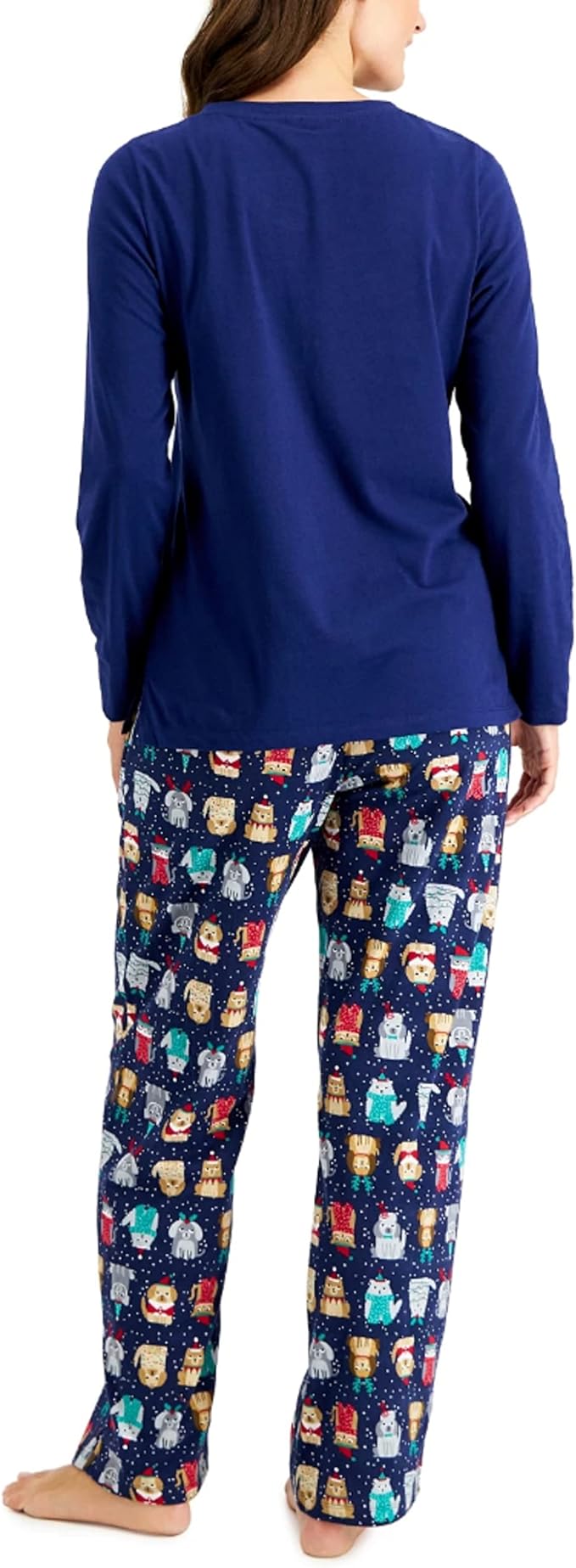 Family Pajamas Women's Bah Humbug Matching PJ Set  Color Blue Size 2XL