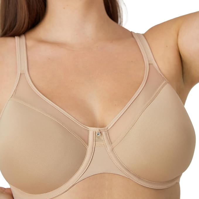 Bali One Smooth Ultra Light Illusion Neckline Underwire Bra  Nude Size 40B