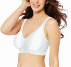 Bali Women's Comfort Revolution Wirefree Bra  Color White Stripe Size M