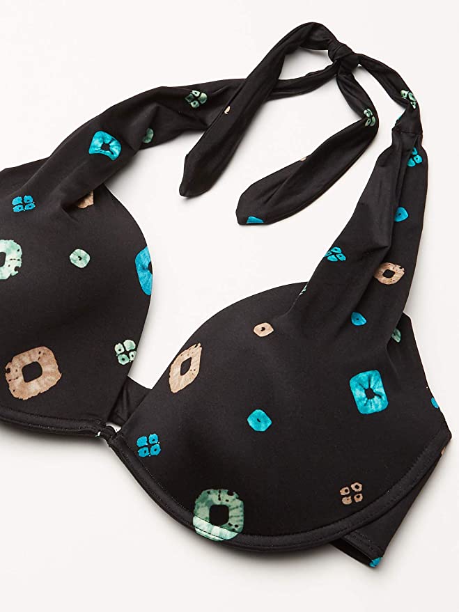 Coco Reef Contours Cameo Printed Underwire Bikini Top  Color Black Composition Size 10/34C