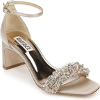 Badgley Mischka Women's Teela Heeled Sandals  Pearl Nude Size 11