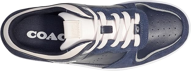 COACH Men's C201 Lace-Up Low Top Sneakers  Midnight Navy Size 10