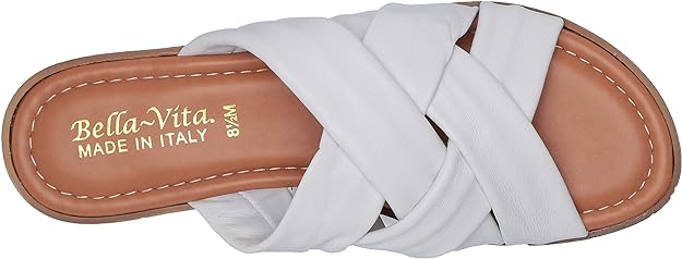 Bella Vita Women's Tor-Italy Wedge Sandal  Color White Leather Size 7M