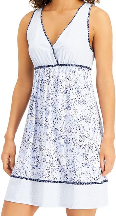 Charter Club Women's Printed Chemise Nightgown  Color Whispy Floral Size XS