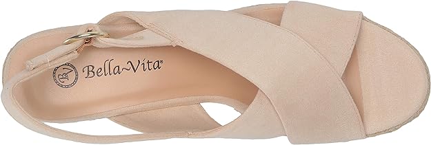 Bella Vita Women's Espadrille Wedge Sandal  Color Cream Suede Size 9M